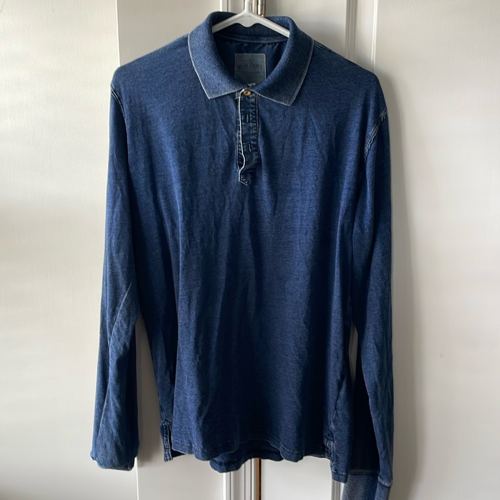 Denim Long Sleeve Polo